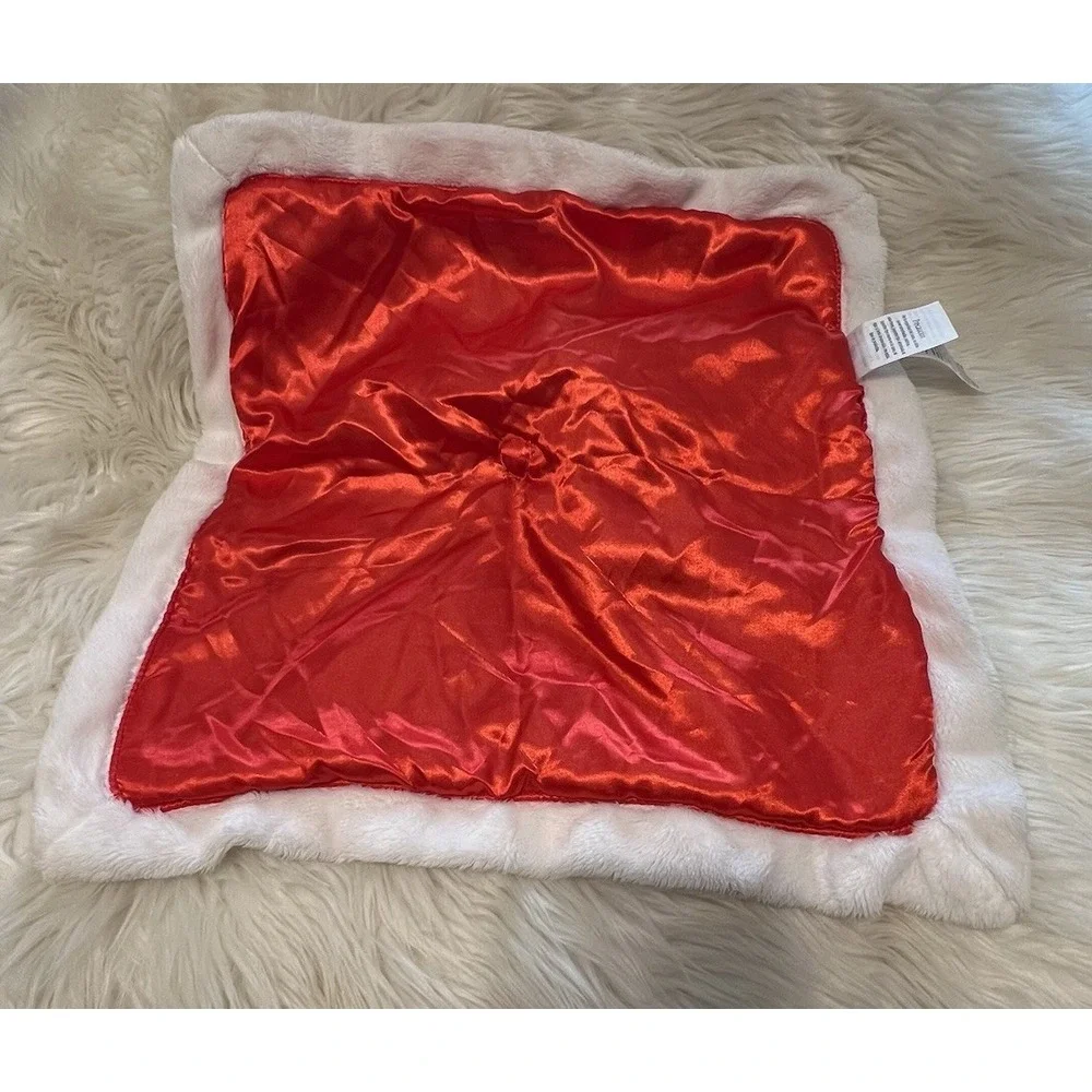 Little Me Lovey Santa Security Blanket Plush Red White I‎ Love Santa Satin